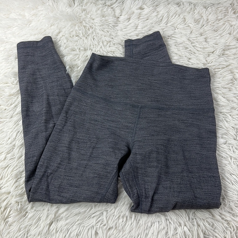 Lululemon Align Pant II 25" Mini Heathered Herringbone Heathered Black White